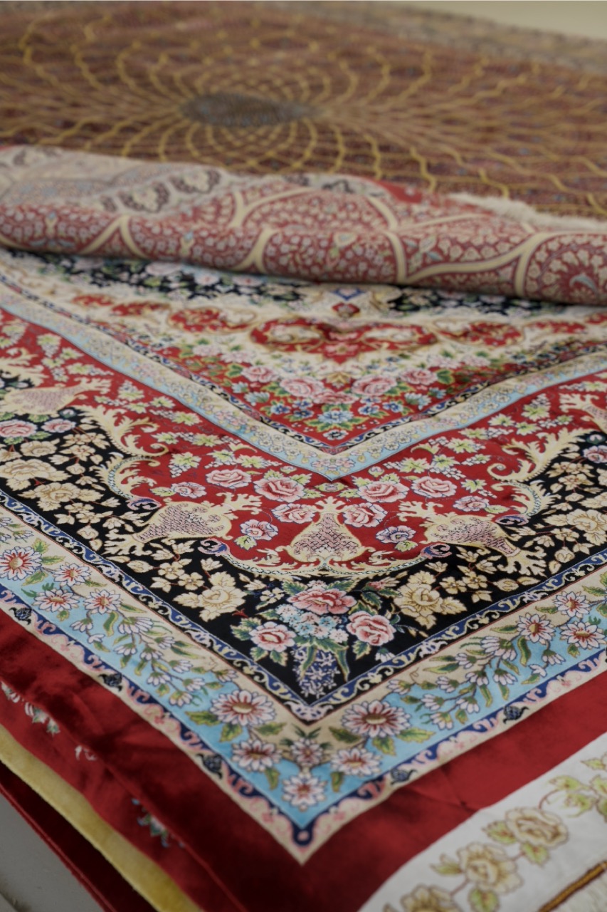 Rolled carpets at the Cheshno showroom