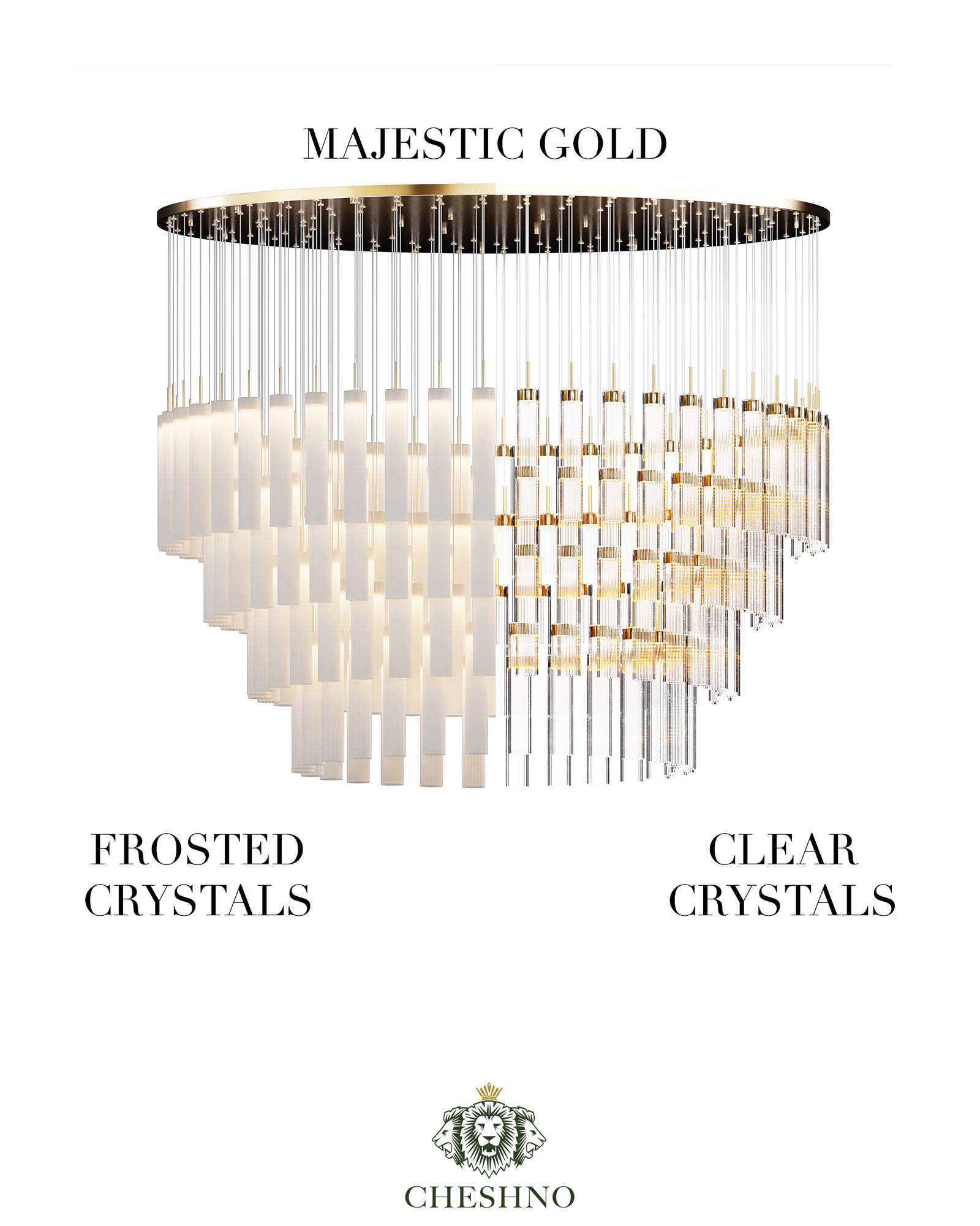 Glass leaf chandeliers at the Cheshno showroom